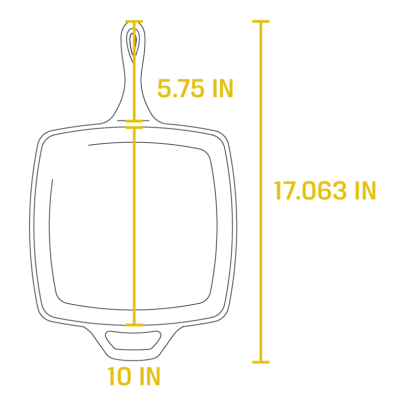 Square Cast Iron Classic Skillet
