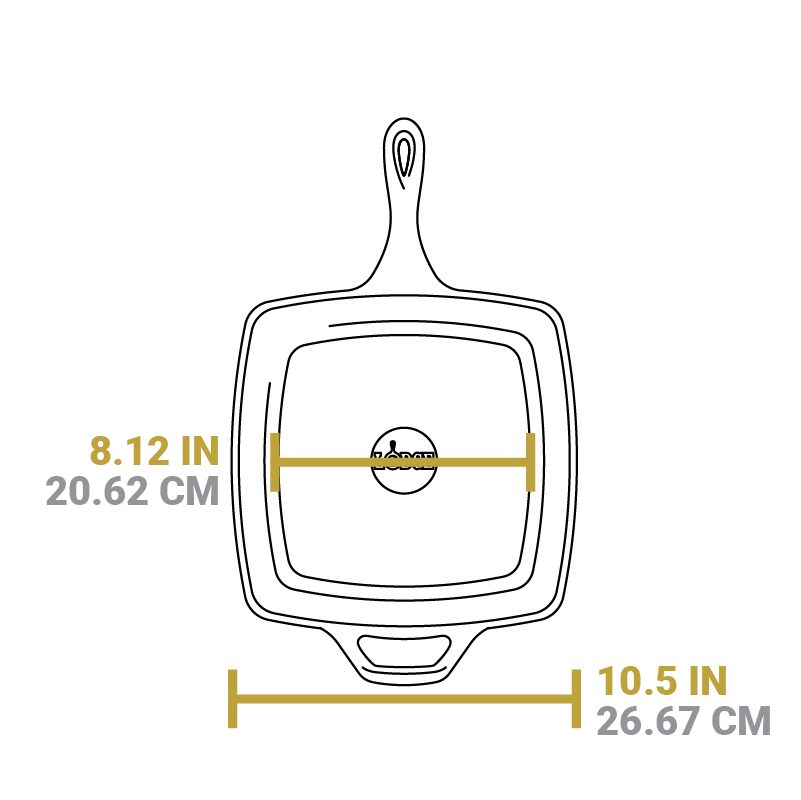Square Cast Iron Classic Skillet